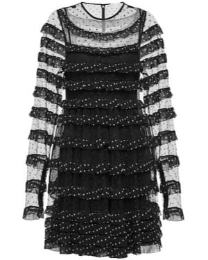 RED Valentino Point D'Esprit Tulle And Georgette Minidress - Black