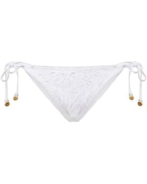 FARM Rio Broderie Anglaise Cotton Bikini Bottoms - White