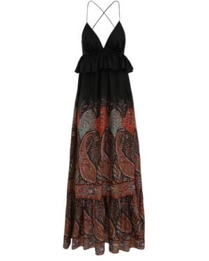 Zimmermann Rhiannon V-Neck Maxi Dress - Brown