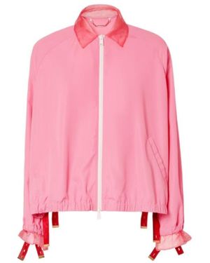 Fendi Elastic Strap Zipped Bomber Jacket - Pink