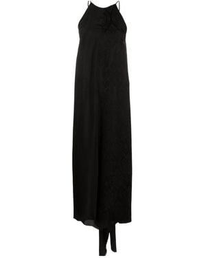 Uma Wang Adore Draped Patterned-Jacquard Midi Dress - Black