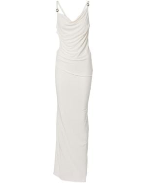 Coperni Draped Back Knit Super Long Dress - White