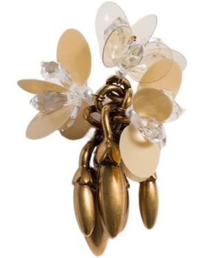 Miu Miu Metal Crystal Earrings - Metallic