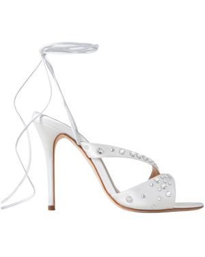 Alessandra Rich Open-Toe High-Heeled Sandals - White