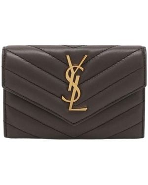 Saint Laurent Cassandre Matelassé Small Envelope Wallet - Green