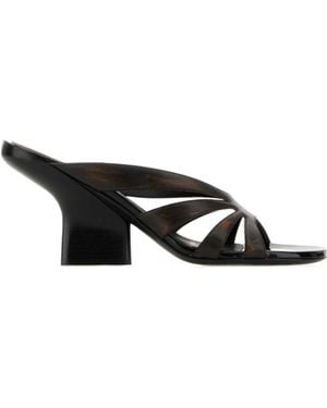 Dries Van Noten Heeled Slip-On Sandals - Black