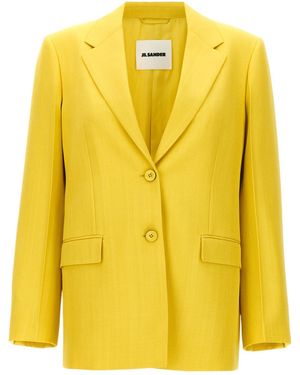 Jil Sander Single-Breasted Tailored Blazer - Yellow