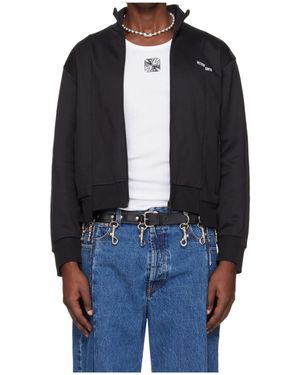 Vetements Patchwork Sports Zipper Hoodie - Blue