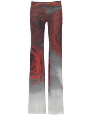 Jean Paul Gaultier Rose Print Casual Trousers - Purple