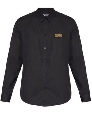 Versace Jeans Couture Couture Logo Plaque Long-Sleeved Shirt - Blue
