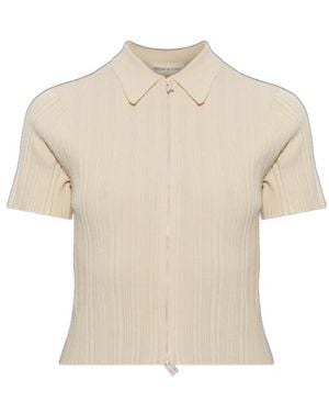 Victoria Beckham Collared Short-Sleeved Polo Shirt - White