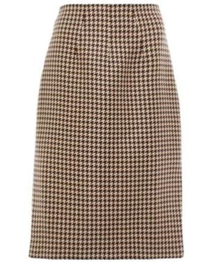 Emilia Wickstead Noah Houndstooth Pencil Skirt - Natural