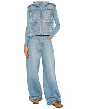 Herno Quilted Velvet Zip-Up Gilet - Blue