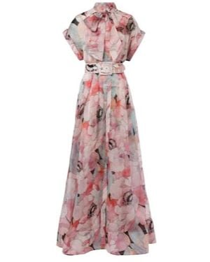 Rebecca Vallance Bridal Bouquet Floral Silk Organza Gown - Pink