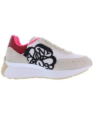 McQueen Lace-Up Low-Top Sneakers - White