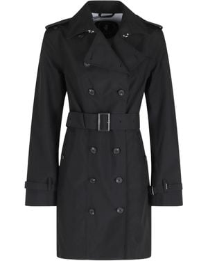 Save The Duck Collared Long-Sleeved Coat - Black
