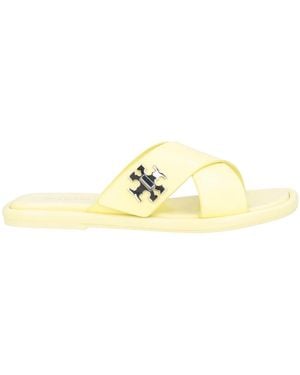 Tory Burch Minimalist Shiny Leather Sandals - Metallic