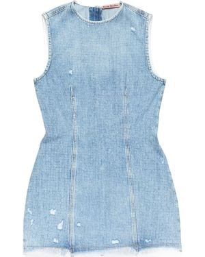 Acne Studios Frayed Mini Dress - Blue