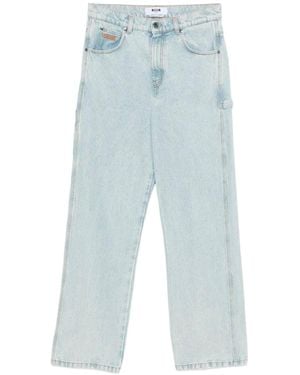 MSGM Cotton Straight Jeans - Blue