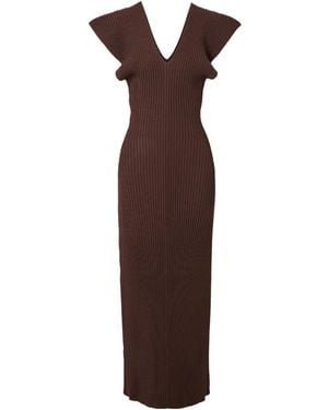 Altuzarra Ribbed Knit Maxi Dress - Brown