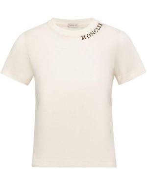Moncler Sketch Logo Cotton T-Shirt - White