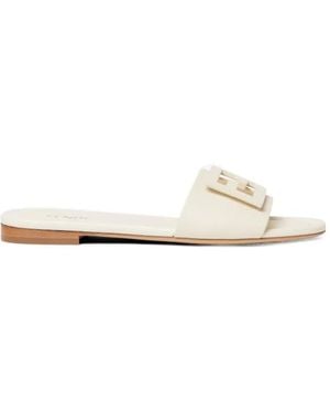 Fendi Baguette Slides - White