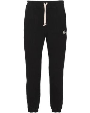 Rick Owens Moncler Logo Embroidered Drawstring Track Trousers - Black