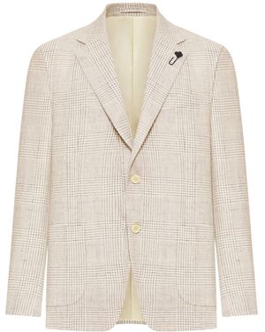 Lardini Check Tailored Blazer - White