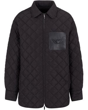 Emporio Armani Diamond Quilted Nylon Jacket - Black