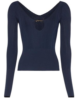 Jacquemus Pralu Ribbed Top - Blue