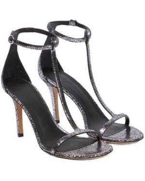 Isabel Marant Einari Metallic Leather Sandals - Black