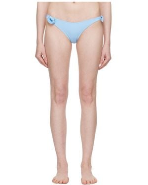 Coperni Bow-Detail Ribbed Bikini Top - Blue