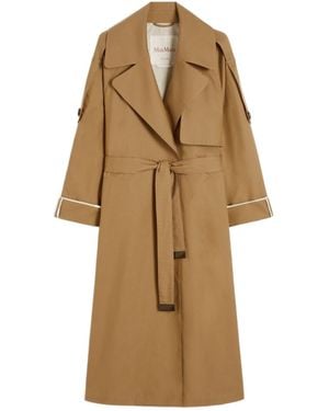 Max Mara Long-Sleeved Trench Coat - Natural