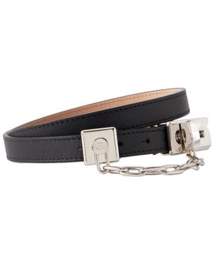 Gabriela Hearst Lock Chain-Detailed Leather Belt - White