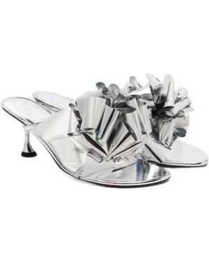 Proenza Schouler Tee Souvenir Mirrored Leather Mules - White