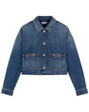 Tommy Hilfiger Faded Cropped Jacket Denim Jacket - Blue