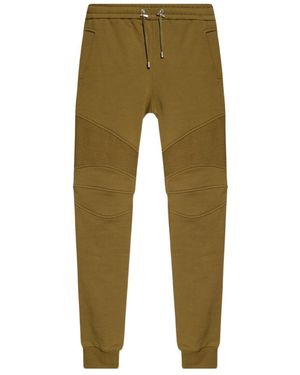 Balmain Flocked-Logo Drawstring Track Trousers - Green