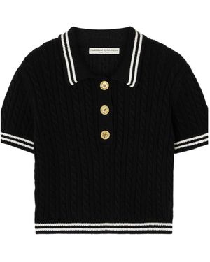 Alessandra Rich Short Cotton Vest - Black