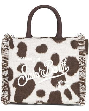 MC2 Saint Barth Mc2 Logo Embroidered Fringed Edge Tote Bag - Multicolour