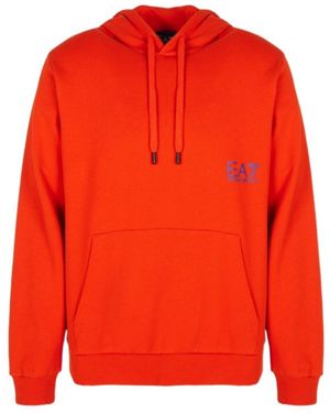 EA7 Logo Hooded Jumper - Orange