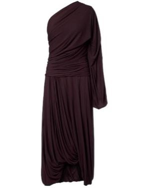 Proenza Schouler Gabri Draped One-Shoulder Jersey Midi Dress - Purple