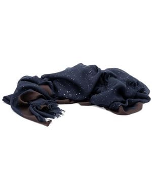 Brunello Cucinelli Sequin-Embellished Cashmere Scarf - Blue