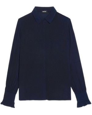 Zadig & Voltaire Thely Ruffled-Cuffs Long-Sleeves Shirt - Blue