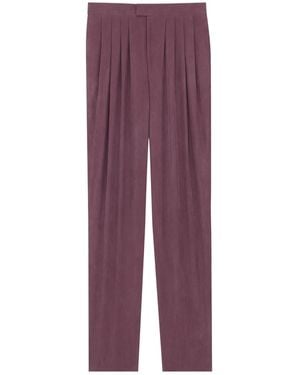 Saint Laurent Mid-Rise Tailored Pants - Purple