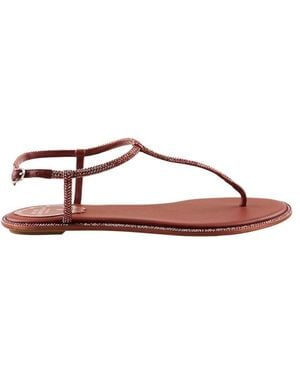 Rene Caovilla René Caovilla Diana Embellished Thong Sandals - Brown