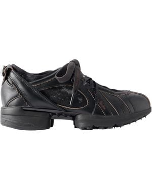 Simone Rocha Embellished Lace-Trimmed Leather Sneakers - Black