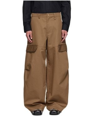 Simone Rocha Balloon Knee Pleat Cargo Pants - Brown