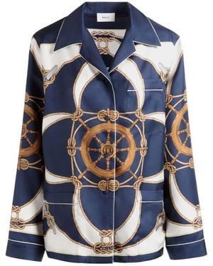 Bally Graphic-Printed Button-Up Shirt - Blue