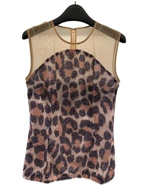 Just Cavalli Sleevless Zipper Vest - Brown