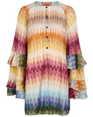 Missoni Chevron Fine-Knit Mini Dress - White